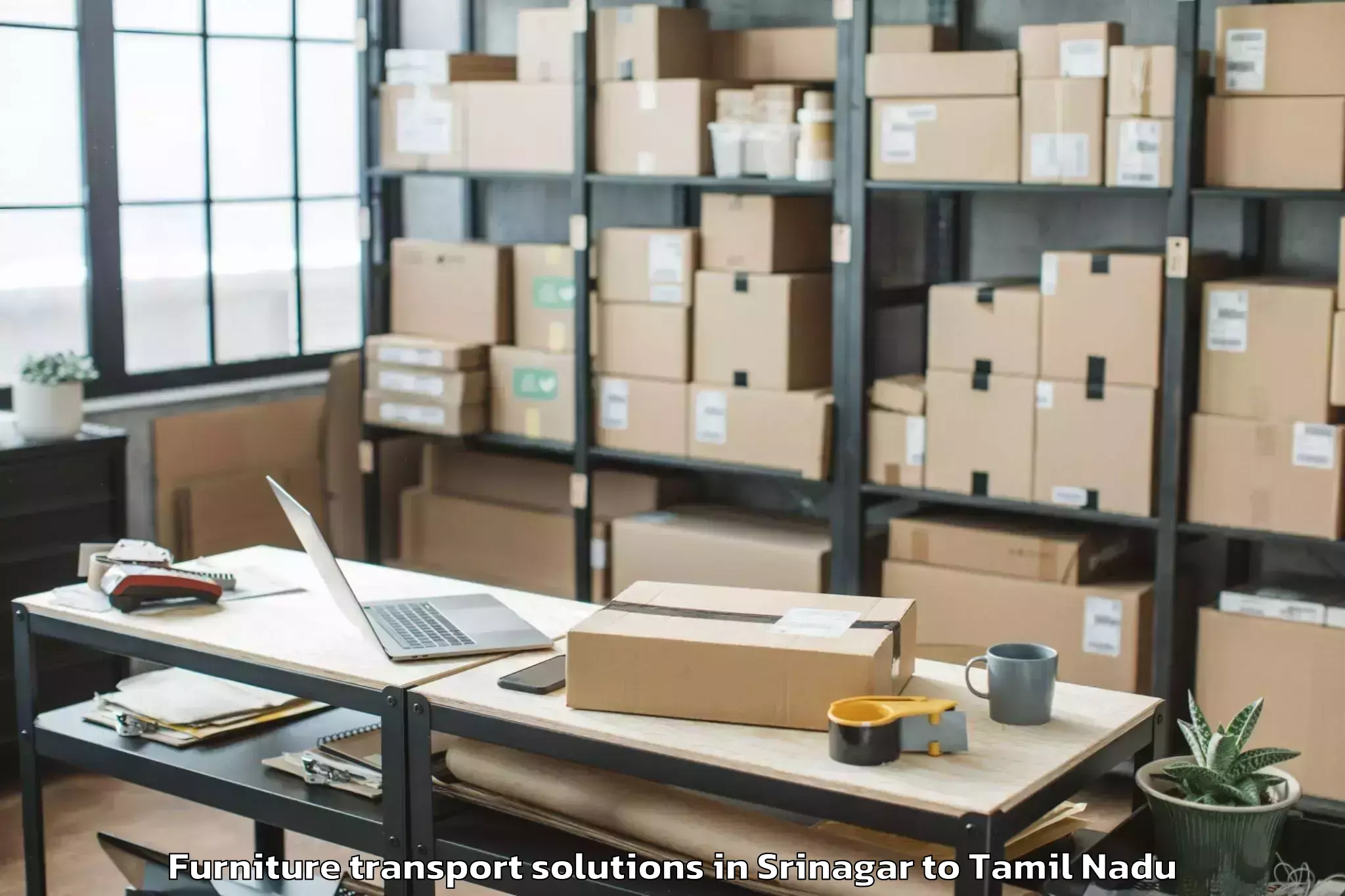 Affordable Srinagar to Thirukoilure Furniture Transport Solutions